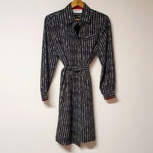 Vintage 80s Schrader Sport Petite Belted Dress